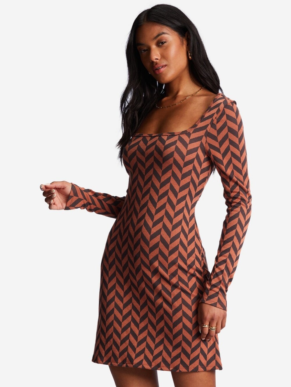 Billabong Still Your Girl Long Sleeve Jersey Dress - Medium